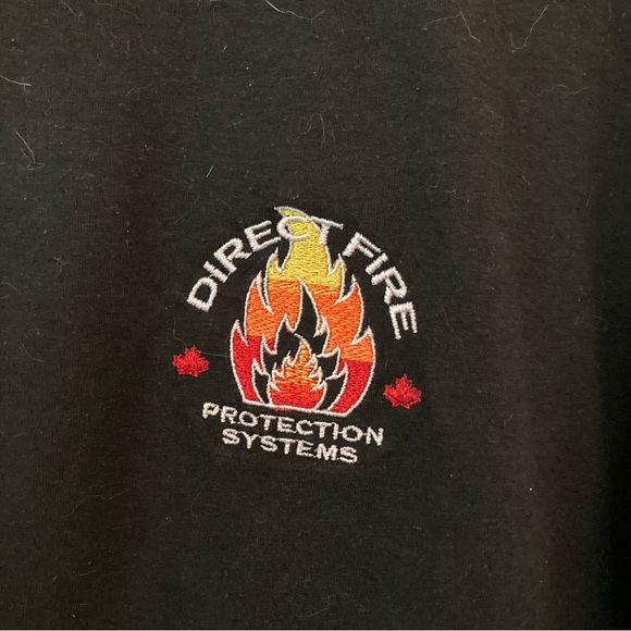 Vintage black tri-blend short-sleeve tee with quality embroidered fire graphic - Picture 2 of 7